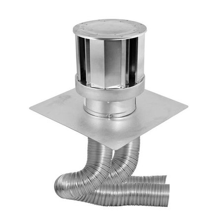 Dura Vent Dura Vent 46DVA-CL34 4 x 6 in. DirectVent Pro High Wind Cap Termination Kit with 3 & 4 in. Flex Lengths Direct Vent Pipe for Gas Fireplaces & Gas Stoves 46DVA-CL34